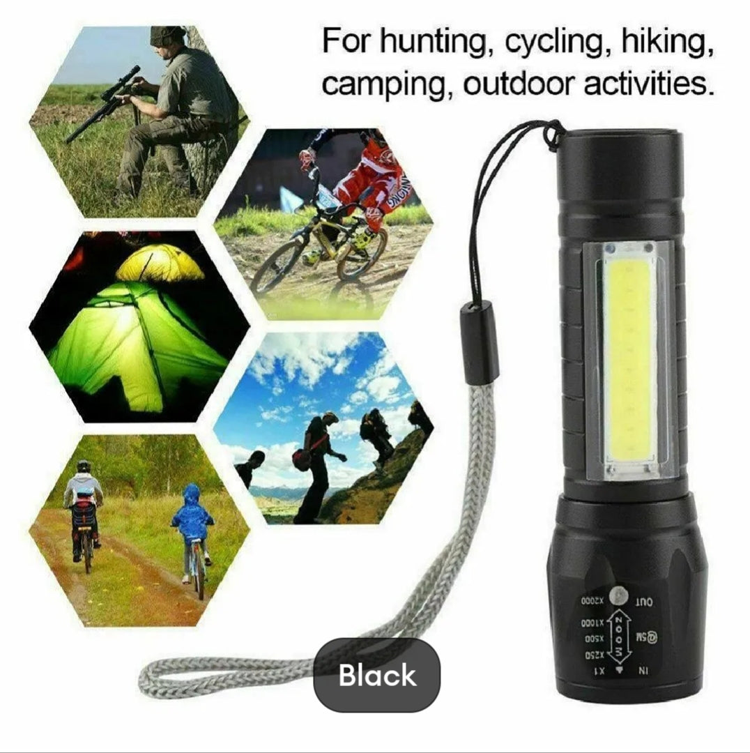 USB Rechargeable Waterproof Zoomable LED Flashlight Torch Tial Clip - Flashlight Rechargeable Telescopic Zoom Torch Mini LED Light & Cable

Specific