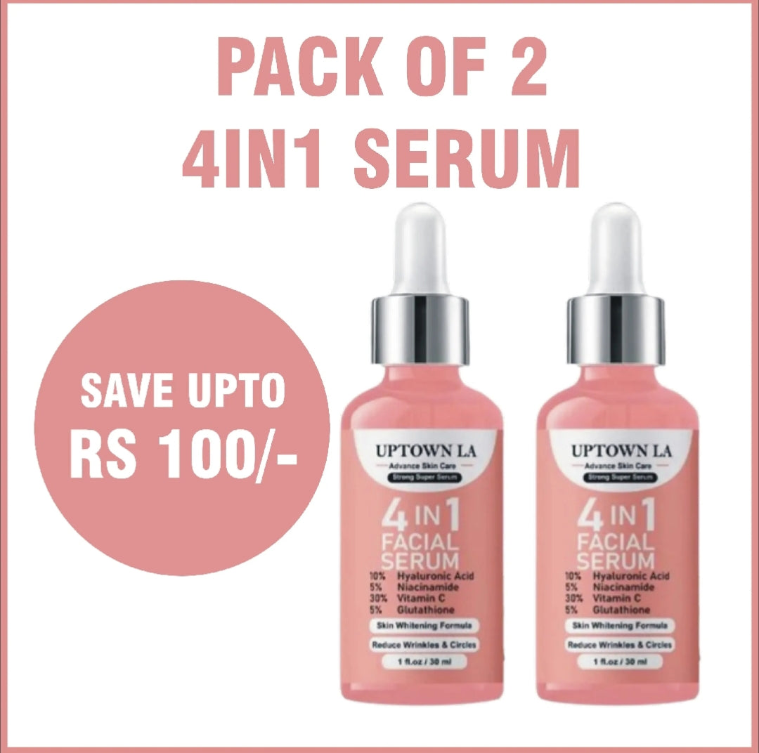 Pack of 2 – Best value bundle

4-in-1 active formula for glowing skin

Contains Hyaluronic Acid, Niacinamide, Vitamin C & Glutathione

Helps reduce wrinkles and dark circles

Brightens and evens skin tone

Lightweight
