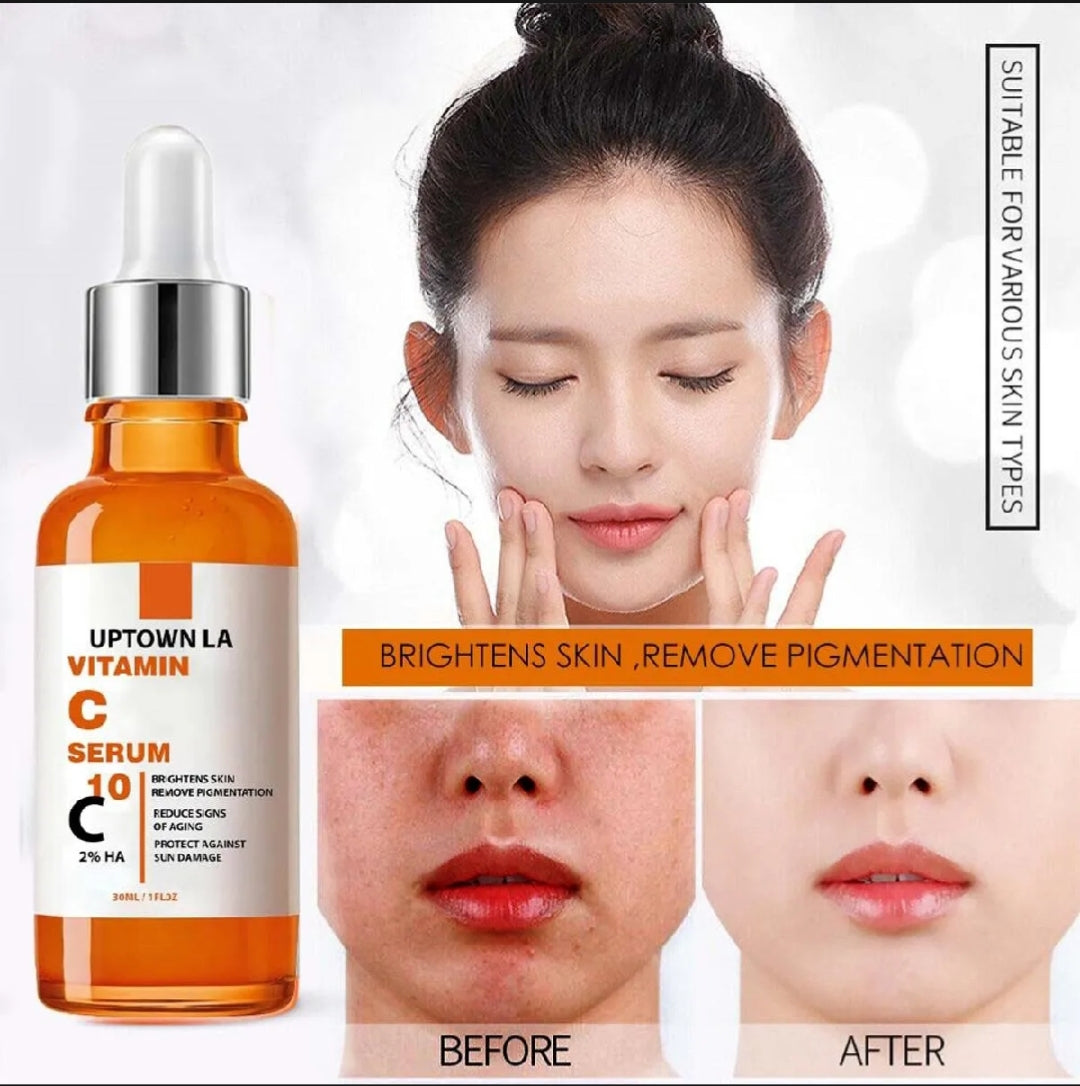 ⭐ Product Highlights

10% Vitamin C for bright and glowing skin

Helps remove pigmentation and dark spots

Reduces signs of aging

Protects skin against sun damage

Contains 2% Hyaluronic Acid for deep hydration

Lightweight, fast-absorbing formula

Suita
